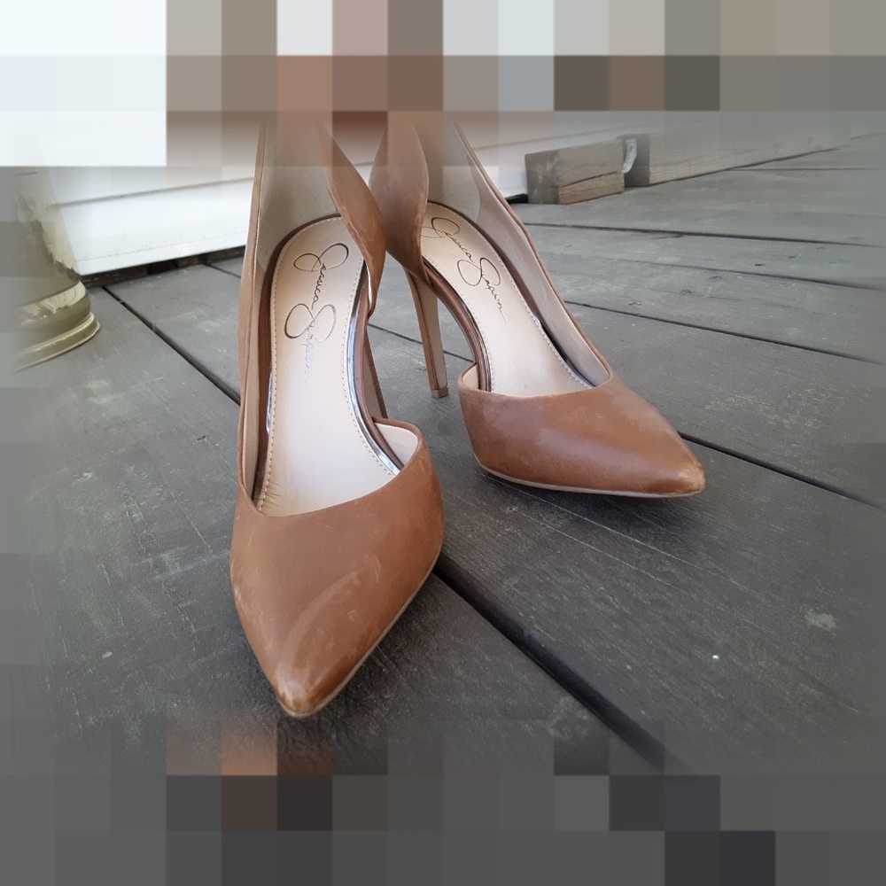 Jessica Simpson Claudette Burnt Umber Leather D'Or